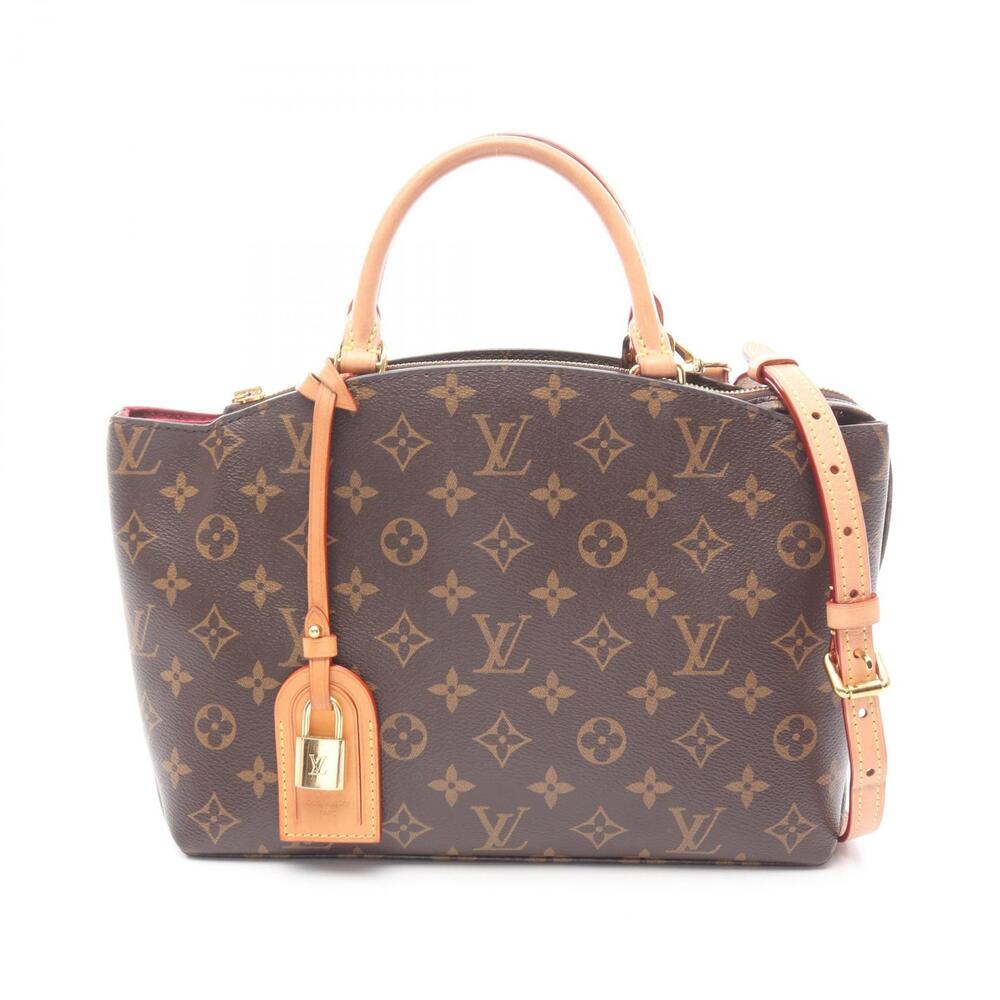 Louis Vuitton Palais Handbag Canvas Leather Monogram Brown